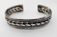 Vintage Navajo Bracelet , Sterling Silver, Cuff 6.25