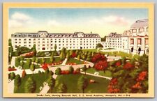 Smoke Park Bancroft Hall US Naval Academy Annapolis Maryland Linen VNG Postcard picture
