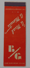 B/G RESTAURANT MATCHBOOK COVER * 13 CHICAGO LOCATIONS picture
