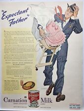 1945 Carnation Milk Nervous Expectant Father Print Ad Man Cave Poster Art 40's picture