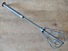 RARE Antique ARCHIMEDES Mixer EGG Beater Whisk KITCHEN Tin WIRE RHINELAND Tool picture