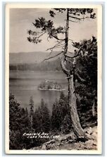 c1920's Emerald Bay Mystic Isle Nature View Lake Tahoe CA RPPC Photo Postcard picture