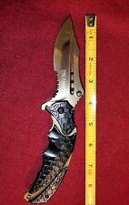Cool Tac Force gold black large knife TF-943 spring assisted lock blade EDC VG  picture