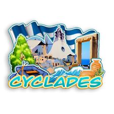 Cyclades Greece Refrigerator magnet 3D travel souvenirs wood craft gifts picture