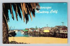 Monterey CA-California, Fisherman's Wharf, Antique Souvenir Vintage Postcard picture