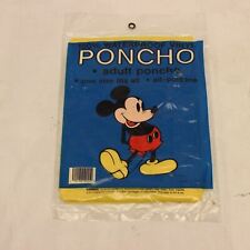 Vintage Disney Mickey Mouse Rain Poncho Yellow Vinyl Adult Size picture