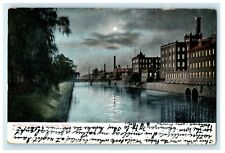 1906 Moonlight Middle Canal Holyoke Massachusetts MA Posted Postcard picture
