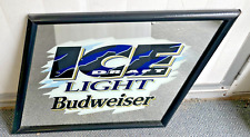 1994 Budweiser Iced Draft Light Framed Mirror Sign Man Cave Garage USA 21
