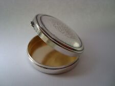 VTG German ALPACCA HOKA Silver Trinket Pill Box Hammered Gold Gilt inside picture