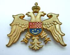 WW1 Kingdom of Yugoslavia Yugoslavian Army Serbia OFFICERS Gilt Enamel Cap Badge picture