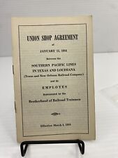 1954 Southern Pacific Lines Texas Louisiana Railroad Union Shop Agreement Bookle picture