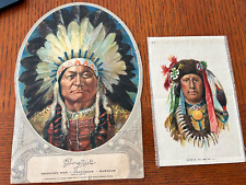 Sitting Bull Die Cut Lithograph and Native American Tobacco Silk, Factory #649 picture