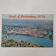 Aerial Town View Parkersburg West Virginia Vintage Color Chrome Postcard 1950s picture