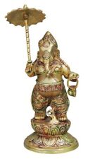 Brass Showpiece Ganesh With Umbrella God Idol Statue picture