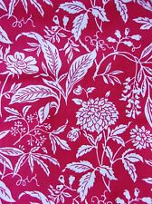 Fabric Finish Red/White Floral Waverly Soil Release 55” x 152” Continuous Piece picture