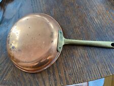 Vintage Copral Portugal Copper Skillet frying pan Brass Handle 10” Collectible picture