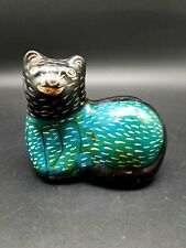 Talavera Mexico Resting Cat Folk Art Hand Painted Teracotta Pottery picture