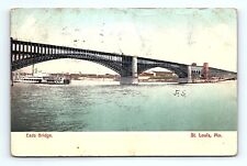Postcard UDB St. Louis Missouri  Eads Bridge Mississippi River Cruise Boat 1909 picture