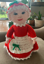 Vintage Handmade Crochet Knit Mrs. Claus picture