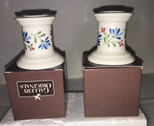 Pair of 2  Japanese Made NIB Vtg Gallery Ceramic Candle Holders In Original Box picture