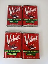 Lot Of 4 Vintage Velvet Tobacco Tins. Paint Good. picture