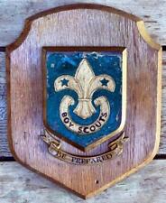 c1940 Oak Vintage Boy Scout Crest Shield Plaque picture