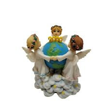  Vintage 2000 Musical Three Angels Dancing Protect the Earth Christmas Music Box picture