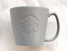 Starbucks Grande 2019 Embossed Siren Matte Ceramic Mug Blue Gray 16 fl oz picture
