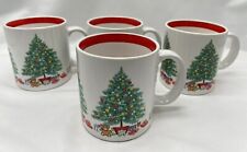 Happy Holidays from Himark Saltera Japan  Decorated Xmas Tree Mugs Set of 4 picture