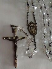 Vintage Catholic Clear Glass Rosary 25