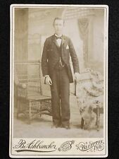 Bluffton Indiana IN Handsome Young Man Antique Cabinet Photo picture
