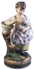 Antique 18thC Niderviller Porcelain Lady Dog Figurine Figure Porzellan Figur picture