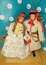 1970 VTG Cepelia Lalki Regionalne Couple Handmade Dolls by Para Krakowsaka picture