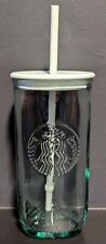 Starbucks Recycled Glass Mint Triangle Bottom Cold Cup Tumbler 16 oz Grande picture