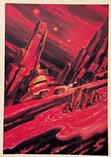 1973 Space Art Venus Rover goes through lava Soviet Vintage Postcard picture