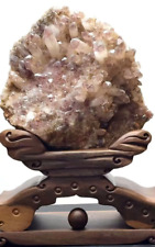 13.2LB Top Natural Rutile Quartz Crystal Cluster Mineral Specimen Reiki + Stand picture