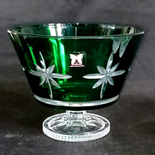 WATERFORD Marquis CHRISTMAS TREE Crystal Green Compote picture