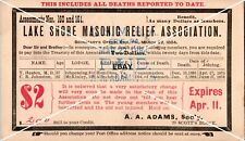 1884 Postcard Lake Shore Masonic Relief Association Posted picture