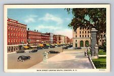 Concord NH-New Hampshire, Main Street Looking South, Advertise Vintage Postcard picture