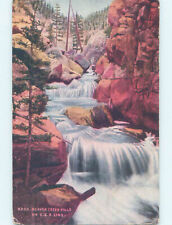 Pre-Chrome BEAVER CREEK FALLS IN MOUNTAINS Postmarked Platteville CO 6/7 AG4157 picture
