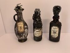 3 Potion Bottles Spider Venom/Bats Blood/Unfiltered Poison-Gothic/Witch Decor  picture