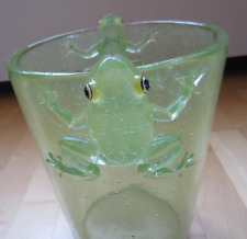Vintage Green Lucite Frog Trash Basket Can Ice Bucket Wine Holder picture