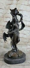 Handcrafted Large Goddess with Her Dragon Mythical Masterpiece Candleholder Art picture