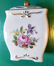 Vintage Porcelain Germany Hand Painted Dresden Florals Covered Jar picture