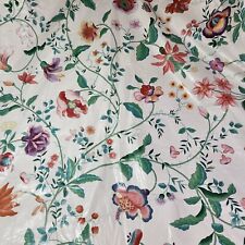 Clarence House French Floral Chintz Linen Fabric 70s Kazumi 12 Yd Drapery Decor  picture