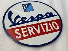 Vespa Piaggio Moped Motorcycle Heavy Steel Sign Vintage Style Dealer Sign picture