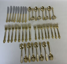 Hanford Forge H.F. Ltd. Pierced Rose Versailles Gold Plated 40 Piece - Set for 8 picture