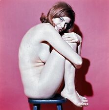 Vintage 1960s Red Haired Seated Amateur Model Nude Slide picture