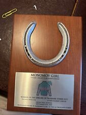 Horse Shoe Plaque With Horse Shoe Worn By Monomoy Girl In The La Troienne Stakes picture