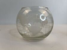 Nestle Nescafe World Globe Glass Bowl Vase VINTAGE w/ Floating Candle Wicks NIB picture